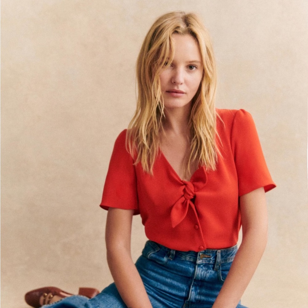 Sezane Red Blouse
